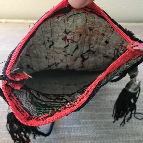 Moroccan Tassels Pencil Bag Turkish African Persian Purse Traditional Makeup Bag - Picture 3 of 5